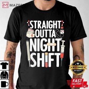 Night Shift Nurse For Men Women Emergency Registered Nurse T Shirt 1