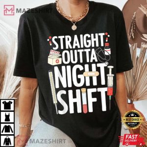 Night Shift Nurse For Men Women Emergency Registered Nurse T Shirt 3