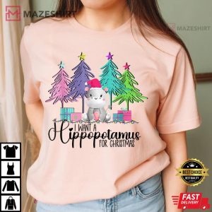 I Want A Hippopotamus For Christmas Hippo Xmas T Shirt 1