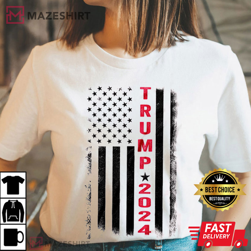 Trump 2024 American Flag T Shirt 3