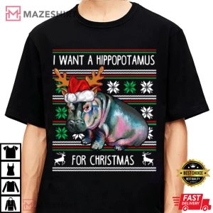 I Want A Hippopotamus For Christmas Song T shirt 2