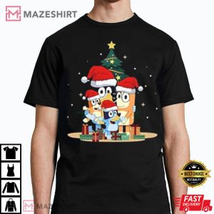 Bluey Family Around A Christmas Tree Best T Shirt 1