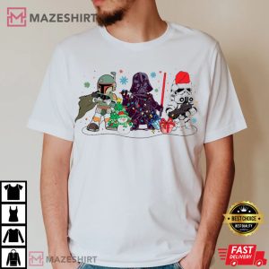 Darth Vader Stormtrooper Boba Fett Christmas T Shirt 1