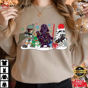 Darth Vader Stormtrooper Boba Fett Christmas T Shirt 2
