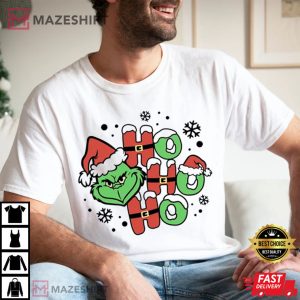 Ho Ho Ho Santa Grinch Christmas T Shirt 2