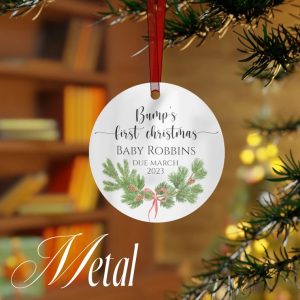 New Baby Announcement First Christmas Ornament 1