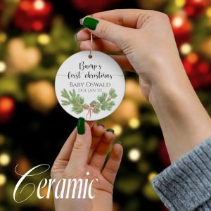 New Baby Announcement First Christmas Ornament 2