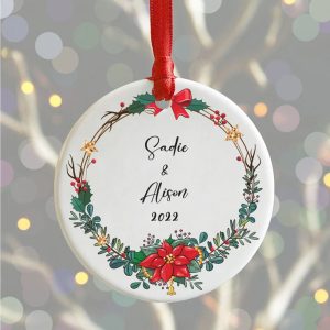 Christmas Wreath Personalised Bauble Ornament