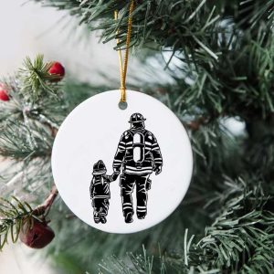 Christmas Firefighter Gift For Dad Ornament 1