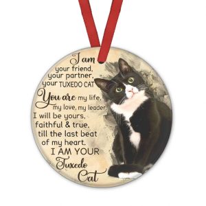 I Am Your Friend Tuxedo Cat Ornament 2