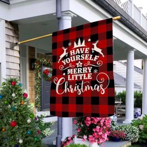 Buffalo Plaid Have Yourself A Merry Little Christmas Flag 2