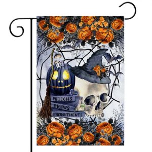 Halloween Skull Spooky Pumpkin Witch Hat Flag Halloween Skull Spooky Pumpkin Witch Hat Flag