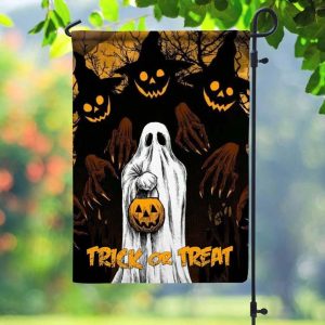 Halloween Ghost Trick Or Treat Flag Halloween Ghost Trick Or Treat Flag