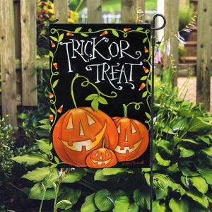 Happy Halloween Trick Or Treat Pumpkins Flag 2