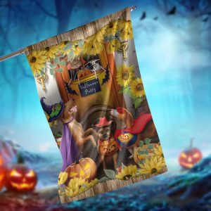 Trick Or Treat Dogs Halloween Flag 1