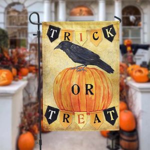 Trick Or Treat Black Crow Halloween Flag 4