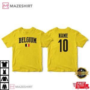 Belgium Soccer Fan Country Pride Belgica Customized Name T-Shirt