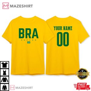 Brasil Brazil National Team Football 2022 Customized Name T-Shirt