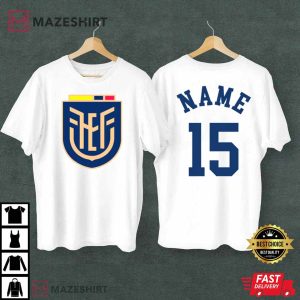 Ecuador World Cup 2022 Customized Name T-Shirt