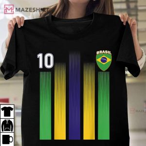 Brazil 10 Soccer Jersey Brazil Football Fan Soccer T-Shirt