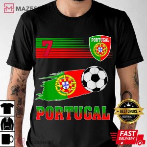 Portugal 7 Soccer Jersey Flag Portugalese Retro T Shirt 1