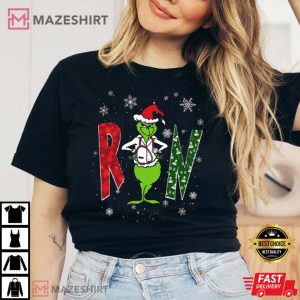 Grinch Nurse RN Christmas Gift Unisex T shirt 1