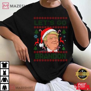 Trump Christmas Lets Go Brandon Republican T Shirt 1