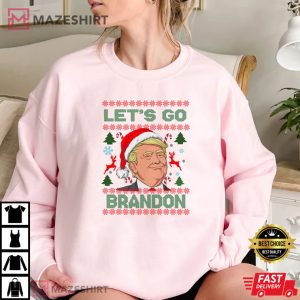 Trump Christmas Lets Go Brandon Republican T Shirt 2