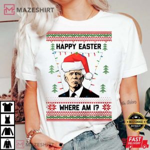 Happy Easter Joe Biden Christmas Funny Unisex T Shirt 1