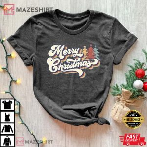 Merry Christmas Holiday Gift Vintage 70s T Shirt 2