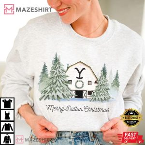 Yellowstone Merry Dutton Ranch Christmas T Shirt 2