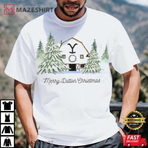 Yellowstone Merry Dutton Ranch Christmas T Shirt 4