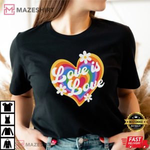 Love Is Love Rainbow LGBT Softstyle Vintage 70s T Shirt 3