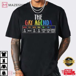 The Gay Agenda Rainbow Funny LGBT T Shirt 2