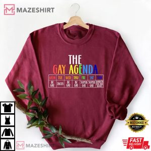 The Gay Agenda Rainbow Funny LGBT T Shirt 4