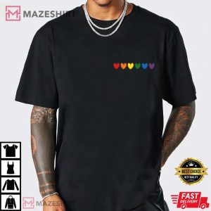 Rainbow Heart Pocket Size LGBT Pride T Shirt 2