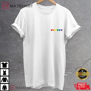 Rainbow Heart Pocket Size LGBT Pride T Shirt 4