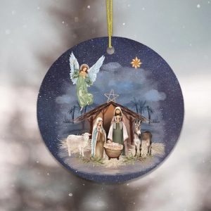 Jesus And Mary Nativity Night Christmas Ornament 2