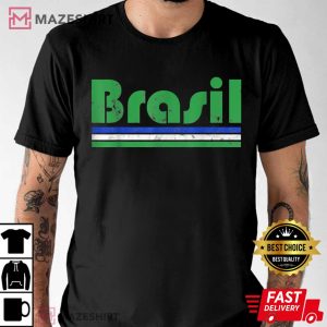 Brazil Fan Retro Vintage Flag T Shirt 2