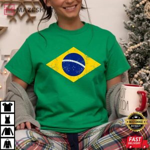 Brazil Brazilian Flag Green T Shirt 1