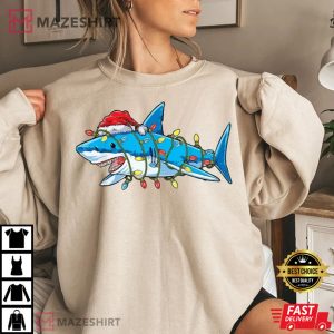 Christmas Hat Shark T Shirt 1
