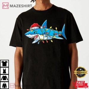 Christmas Hat Shark T Shirt 2