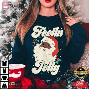 Christmas Feeling Jolly Retro Vintage Santa T Shirt 1