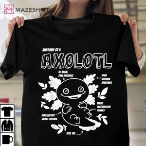 Cute Axolotl Anatomy Of A Axolotl Funny Girls Boys T Shirt 1