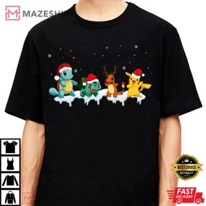 Funny Pokemon Characters Christmas Unisex T Shirt 3