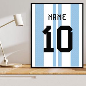 Custom Argentina Messi Jersey Soccer Gift Poster 2