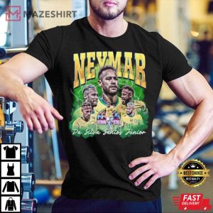 Neymar Jr Brazil World Cup PSG Vintage 90s T Shirt 2