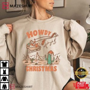 Howdy Santa Western Christmas Vintage T Shirt 1