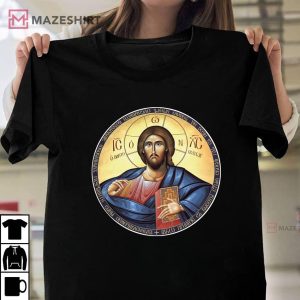 Jesus Christ Pantocrator Orthodox Byzantine Icon T Shirt 1