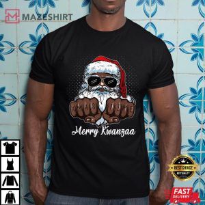 Merry Kwanzaa Santa Black Christmas T-Shirt